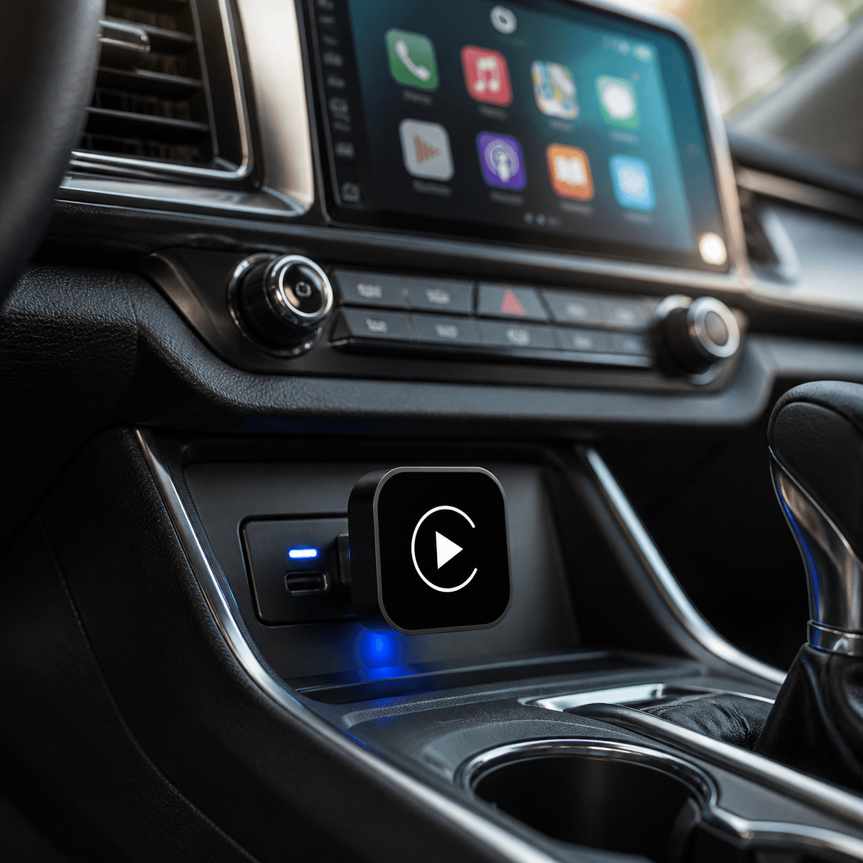 Scène CarPlay dans la voiture
